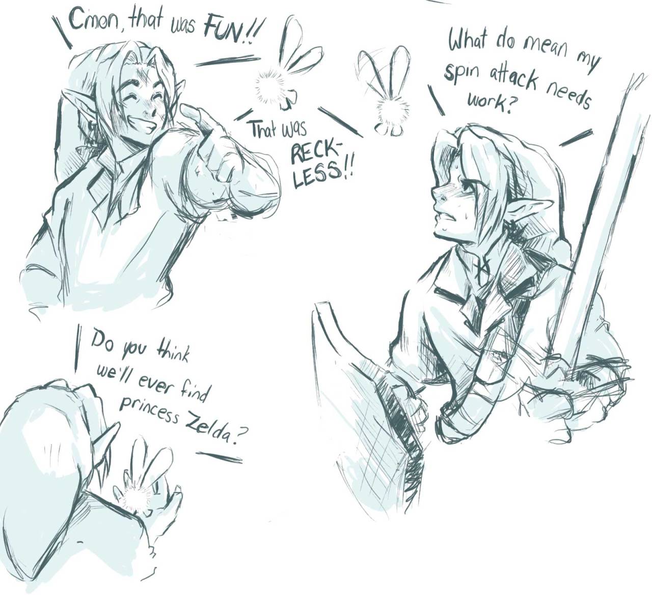 oneobsessionaway:  Really wanted to explore Navi and Link’s relationship, doodles