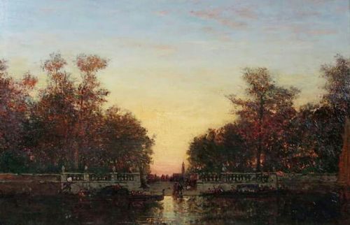 Gondolas in the French gardens  -  Felix Ziem , c,1875French, 1821–1911 Oil on panel  