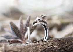 jennylewren:  swordedrose:  wickedclothes:  Wraparound Mouse Ring This tiny mouse will hug your finger for as long as you let it. It’s likely seeking protection from your vicious cat. Sold on Etsy.  I NEED TEN.  Another thing i need.  