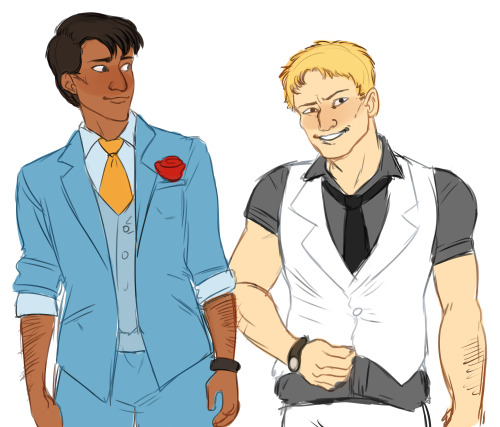 pootles:  im working on a fanfiction that revolves around jean kirschtein having a very unfortunate prom experience when marco agrees to go with dazz out of pity so i drew all these kids in their shitty ass promcoming outfits