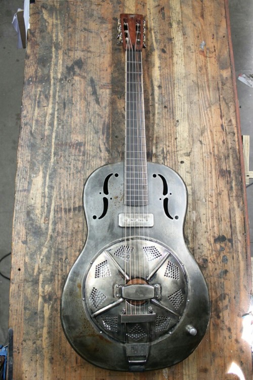belovedscapegoat:  So my custom handmade steel resonator is done. Made the wonderful. MATT EICH OF WWW.MULERESONATORS.COM same man who made Dan - The Black Keys one and Ben Harper. Dream come true for sure. Waiting for it to arrive here in England soon !