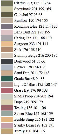 XXX New paint colors invented by neural network photo