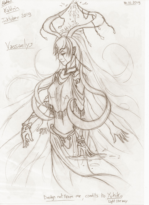 Vassaelys, the goddess of happiness - Inktober #19I was highly inspired by this piece of Yukihoma that I REALLY LOVE, for one of my characters. I then decided to more or less make a fan-art of it to train myself for the design of Vassaelys !