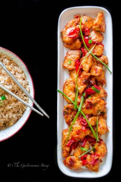 craving-nomz:  Szechuan Style Chicken in Chilli Bean Sauce with Egg Fried Rice