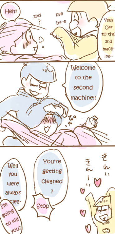 tissueboxdajo:   ~Matsus cleaned after recycling!~ Source: [  リサイクルでキレイ松！  | くるみ(Pixiv ID: 491649)]      +ﾟ☆ﾟ+｡ This comic has been cleaned by @iannsme  +ﾟ☆ﾟ+｡ Thank you!!      Artist permission 👌 **REPOST