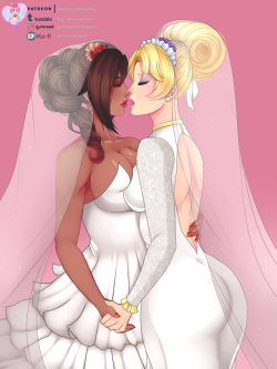 Finished this cute commission of Solitaria X Sheimi wedding ;//u//; ! Hi-Res   All the versions in Patreon  (づ｡◕‿‿◕｡)づ  ❤  Support me on Patreon if you like my work!❤❤ Also you can donate me some coffees through Ko-Fi ❤