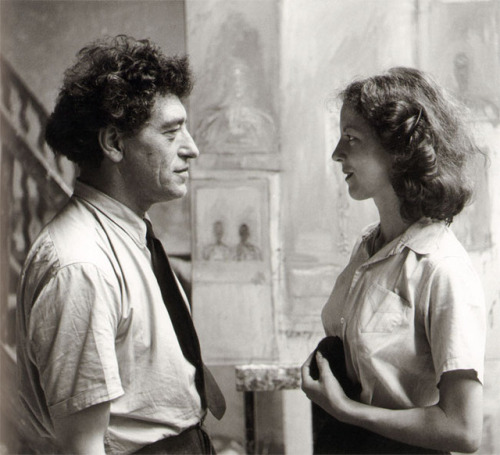 ehoradote:Alberto und Annette Giacometti im Atelier, Paris, 1951.