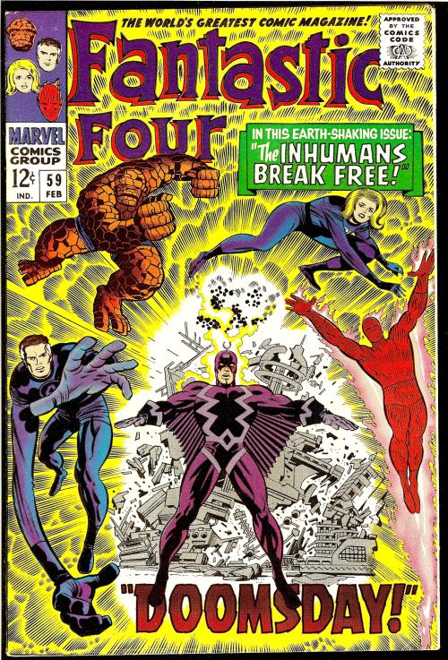 Fantastic Four # 59 , February 1967 , Marvel ComicsOn the cover : Mister Fantastic [ Reed Richards ]