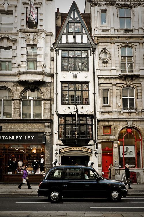 bluepueblo:  Black Car, London, England photo via carla  &ldquo;ye olde cock