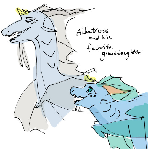 Doodle Of Albatross And His Granddaughter