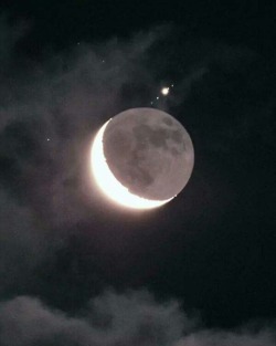 yourestella:Jupiter with its moons and the Moon.