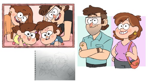 Here we go, a proper sheet for Mr and Mrs Pines (with bonus baby twins!!!)