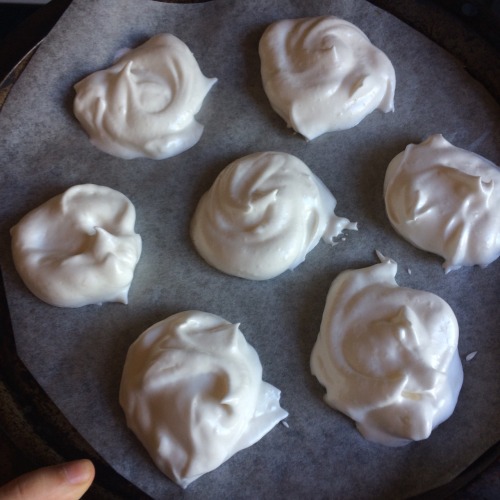 I made aquafaba (chickpea water) meringue for the first time and I was pretty skeptical about how it