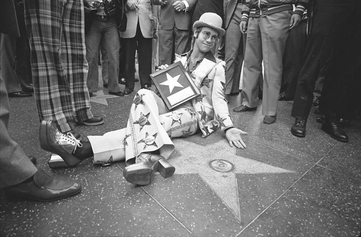 2othcentury:  Elton John gets a star on the Hollywood Walk of Fame, October 23, 1975
