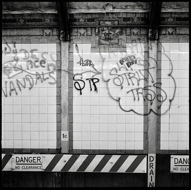 📸: Chris Stein #omega #our lady omega #graffiti#tagging#photography#Chris Stein#Blondie#NYC #New York City #stripes#signs#subway#transit