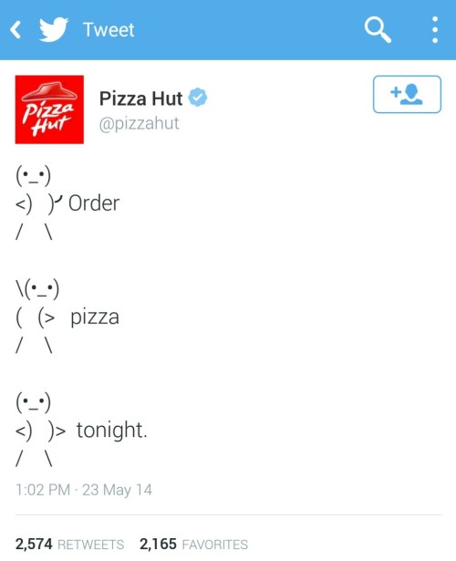 ichigoflavor:
“ Pizza hut killin’ it.
”