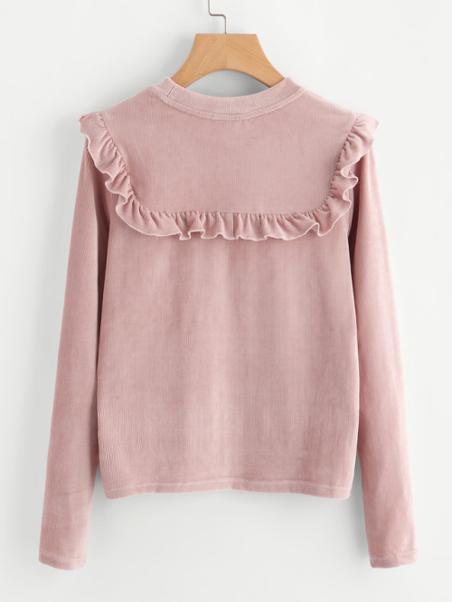 rosiitea: Frill Detail Yoke Ribbed Tee || bubblingtaeIt would be wonderful if you could cl