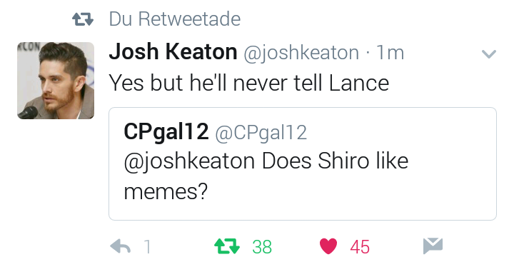 dorktr0n:  cactusprince:  oh my god  Everything Josh says about Shiro is 100% canon