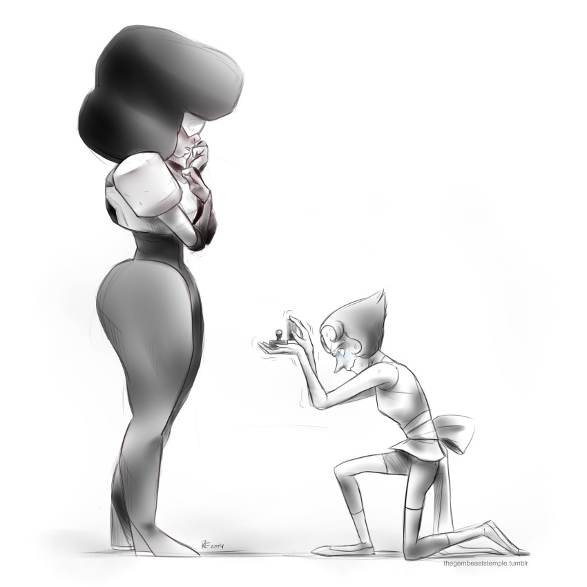 thegembeaststemple:  Pearl proposing with a pearl ring to serve as a reminder to