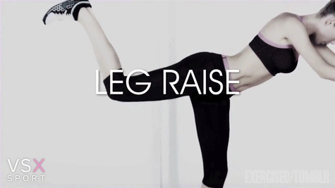 buildabooty:  Leg Raises to tighten your tush!Â  If this is too easy for you, try adding a leg weight for more resistance. 