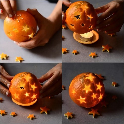 DIY Starry Orange LightThis is so pretty and you could make it with an LED Light to make it safe for