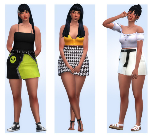 Mahalia Santos Lookbook | 1: hair | barrette | top | skirt | shoes2. hair | earrings | top | sk