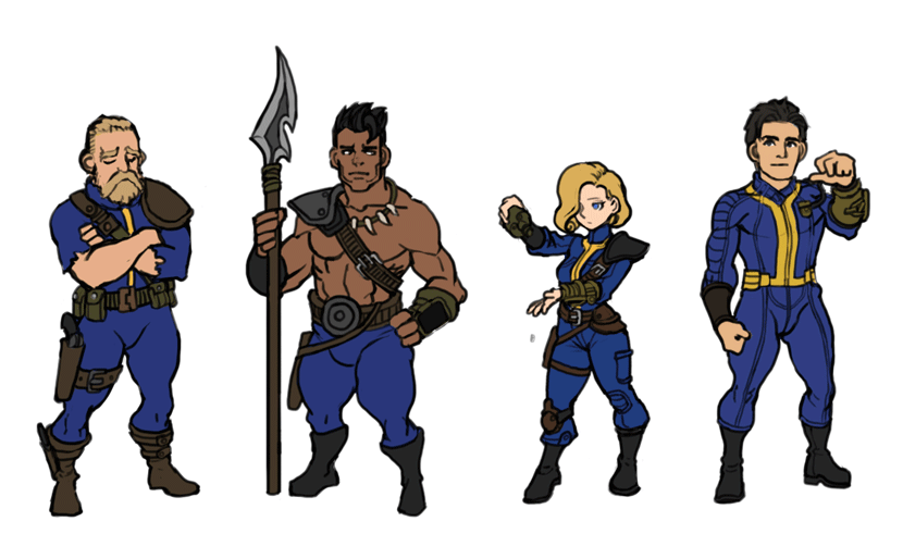 lucianite:  penettyo:  Fallout protagonists (from left) Vault dweller, Choosen one,