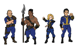 lucianite:  penettyo:  Fallout protagonists (from left) Vault dweller, Choosen one, Lone wanderer, Sole survivor  Oh these are great. 