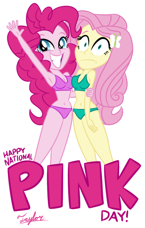 grimphantom2:  tlrledbetter:  I’m late to celebrate National Pink Day, but I don’t care. Pinkie and Fluttershy are good to see on any day.  lol nice one =)   ;9