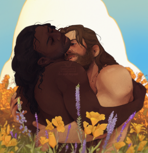 rcrisdraws: Charthur & flowers secret santa for @artofadmin!!!!!!Happy Rootin’ Tootin’ Holidays 