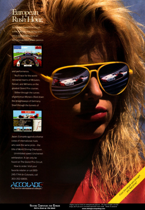 rediscoverthe80s:  1988 Accolade Grand Prix Circuit Ad