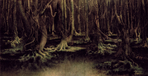 drakontomalloi: William Degouve de Nunques - The Leprous Forest. 1898