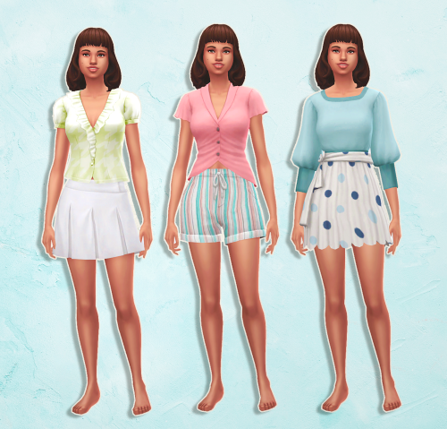 Summer looks with hair and clothes from @ms-marysims