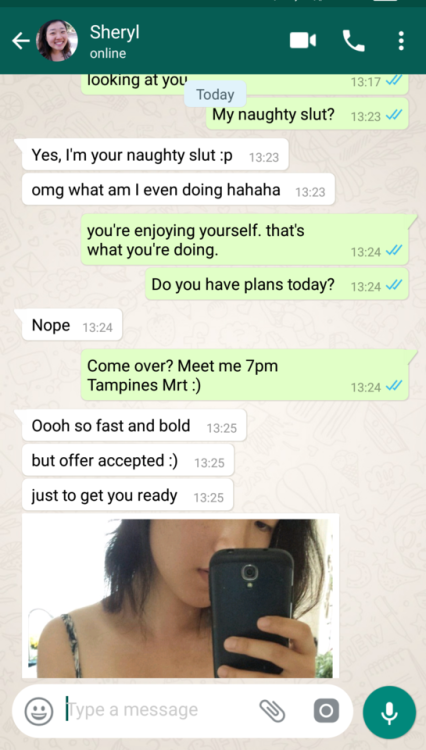 jem2yg:  sugardaddysg: Innocent, demure but horny SG girl Sheryl Chan, 18, rewards a guy who finds her misplaced handphone. Innocent girls have pent up sexual desires, we all know that :) Always pays to be a gentleman too, and to give girls attention