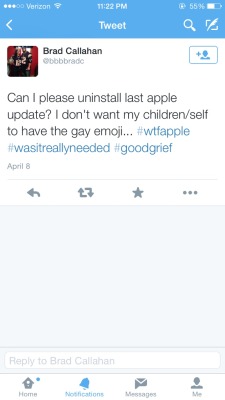 mysocalled-gay-life:  infinityndbey0ndd:  Things wrong with America, part one: White people get mad that there are gay emojis. Threaten to boycott the most wealthy company in the world, who in fact, has a gay CEO.  ughhhhhhhhhhhhhhhh