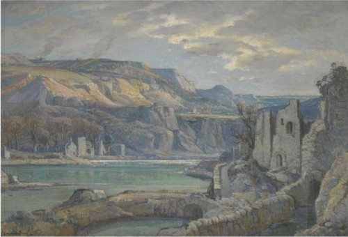 Samuel John Lamorna-Birch (1869 - 1955)River landscape near Lamorna Cove