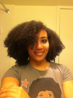bitterseafigtree:  So today I found out that putting gel in stops my hair from shrinking ridiculously short (also yes that is a black Barbie tshirt I am awesome I know thank you)