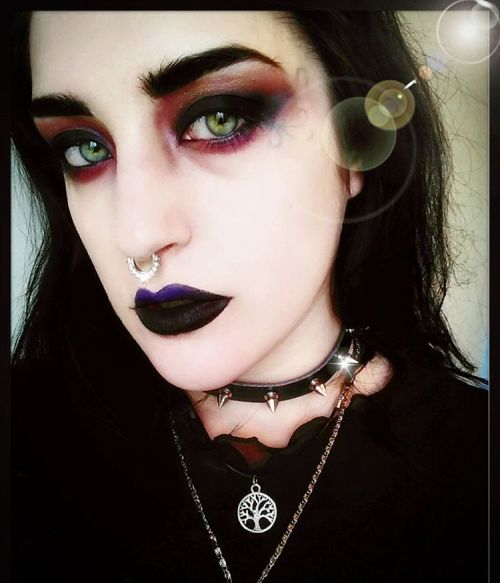 gothicqueen3: Makeup of the day. I am so tired today  #motd #makeuplover #edgy #gothgirl #gothchick 