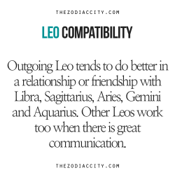 zodiaccity:  Zodiac Files: Leo Compatibility.