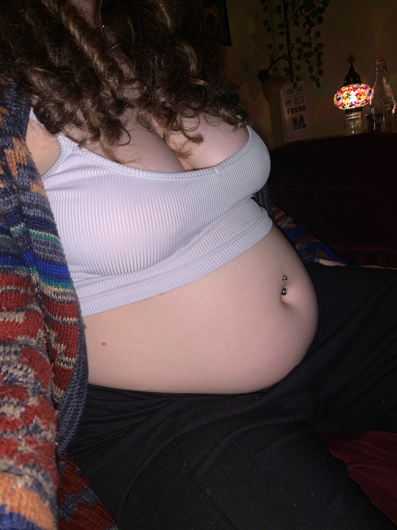 Porn Pics :My belly bulge and growing boobies 🥰