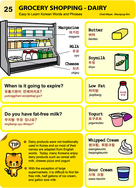 STUDY KOREAN Grocery Shopping- Dairy