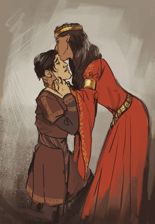 perplexingly:an AU in where Mordred is miraculously alive, Guinevere is still a queen, and she forgi