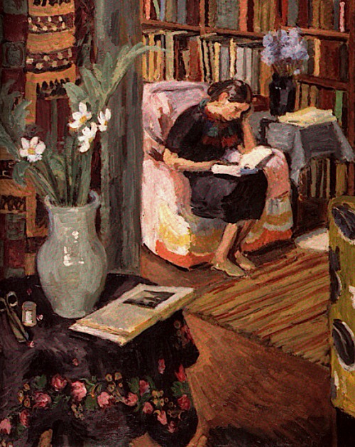 blue-storming:Vanessa Bell, Interior with the Artist’s Daughter, c.1936