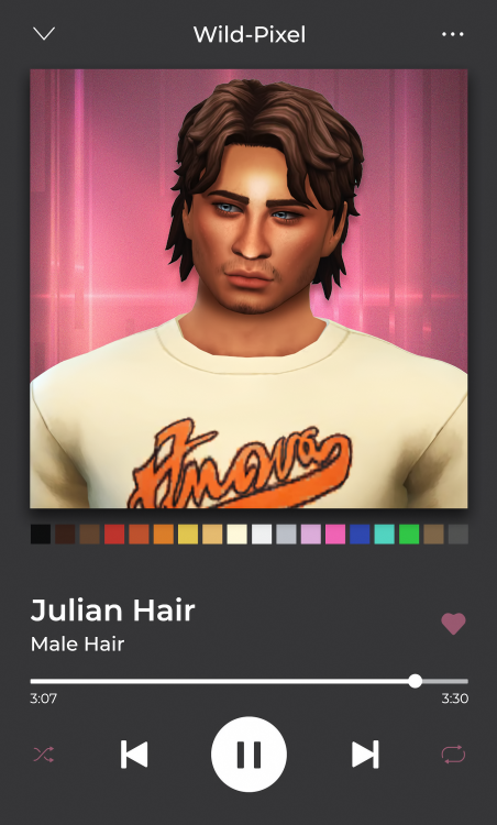 Julian HairWe all love a good mullet…right?Male Teen to elder18 EA coloursBASE GAME COMPATIBL