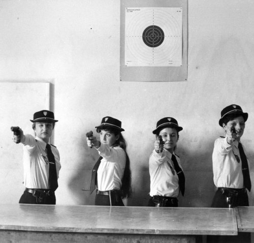 Female police offficers during target practice | Paris, France 1965