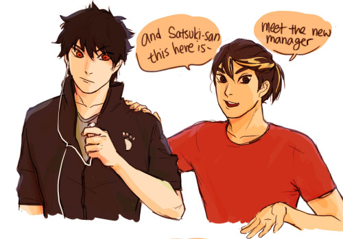 noranb-artstuffs:  A lot of you guys liked/suggested Kagehina love child so!! (Again, based on this)Idk this dummy will probably have Kageyama’s resting face but be a huge noob when it comes to compliments like Hinata. And guess who the other kid is~~ 