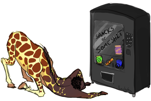 en-shaedn:lackofa:Giraffe-taur drops a quarter: the crappy comic.okay but this is the purpose of the internet. I can look at a cute comic about a giraffe centaur who dropped his quarter trying to get a crappy vending machine snack. In no universe would