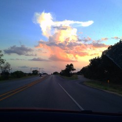 alexandermott:  Country roads, take me home. #texas #texassunset #fireinthesky #smalltowntexas