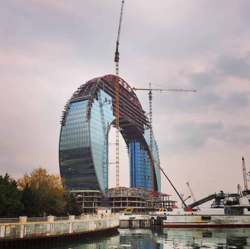 evilbuildingsblog:  I can see this building in James Bond movie as the main villain home base - Baku, Azerbaijan