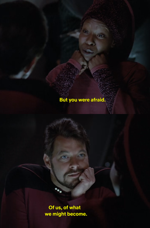 somewhere-inthe-deep: captainsblogsupplemental:So, it’s pretty much canon that Guinan and Riker ha